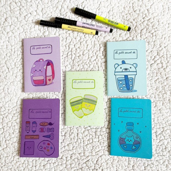 Carnet kawaii école cadeau des maîtresses violet