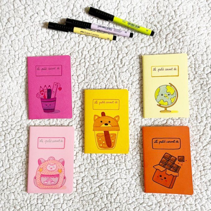 Carnet kawaii école cadeau des maîtresses jaune clair