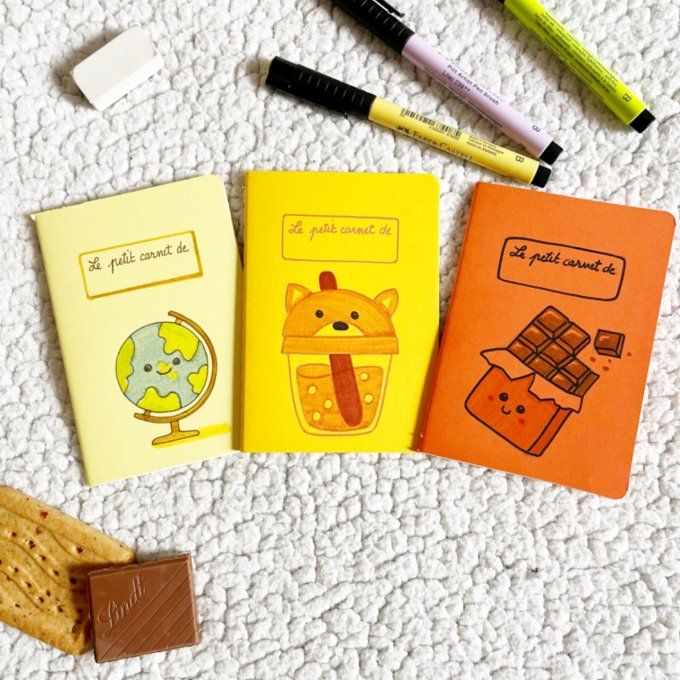 Carnet kawaii école cadeau des maîtresses jaune clair