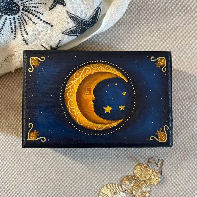 Boite à bijoux bleue Lune